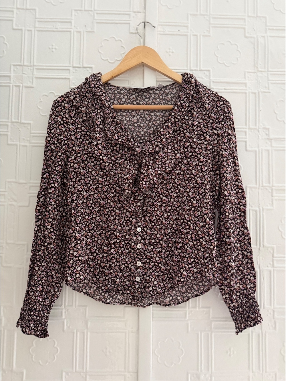 And Other Stories Paris Atelier Ditsy Floral Ruffle Blouse Size 0